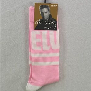 Elvis Presley Pink and White Socks NEW size 7-12